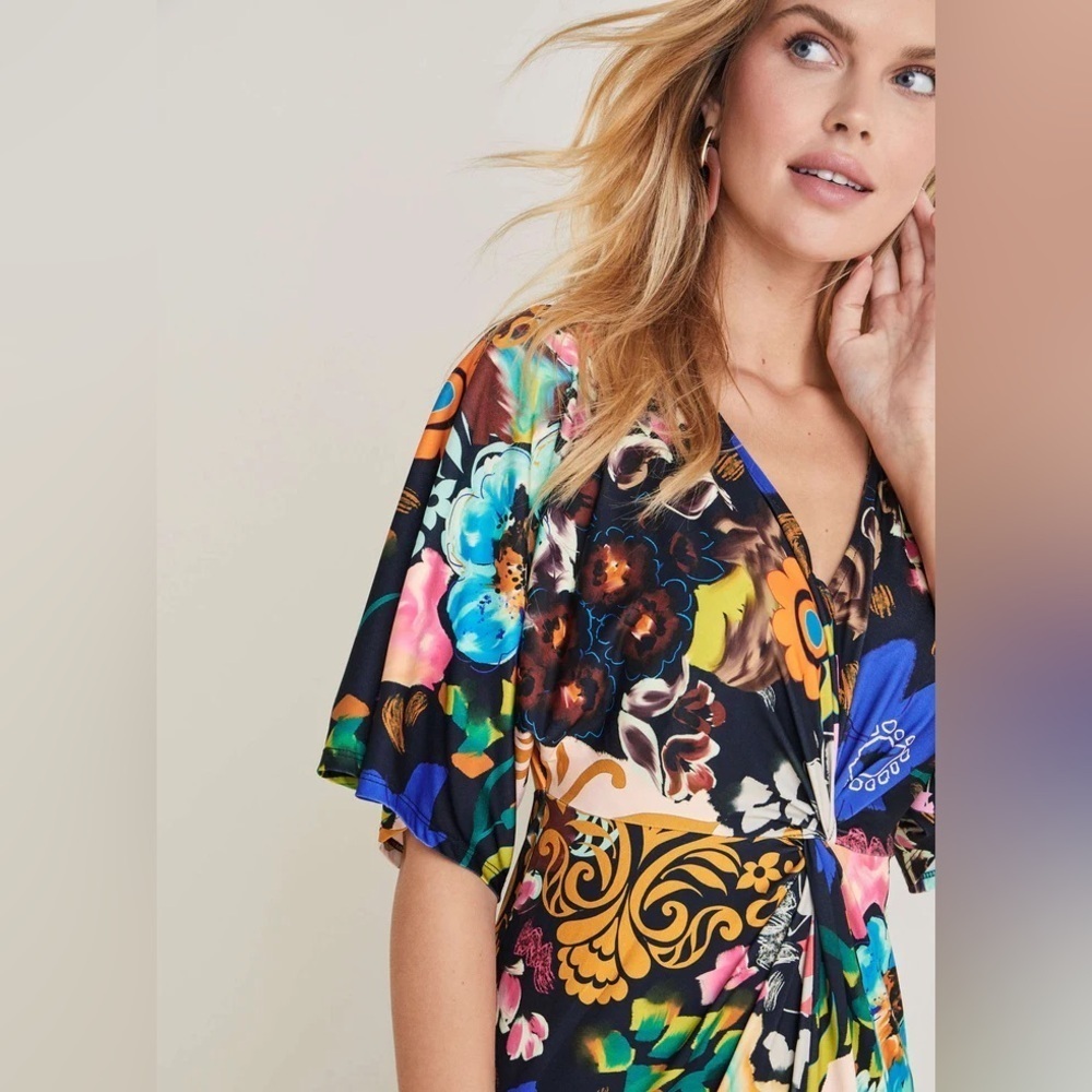 Floral Multicolor Maxi Dress Large - Picture 3 of 16